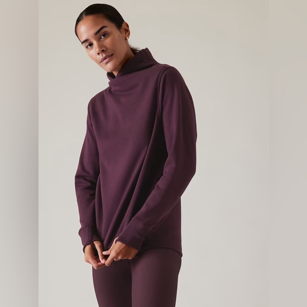 Athleta Plum High Neck Lightweight Sweater